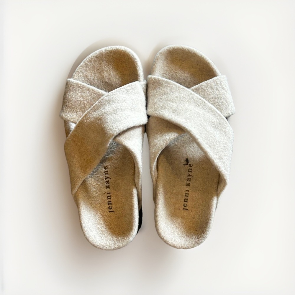 Jenni Kayne Cabin Crossover Sandal  Sz 38 Cream Ivory
